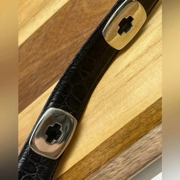 HAROLD POWELL Black Concho Leather Belt - SZ Medium - MADE IN ITALY - Picture 6 of 15